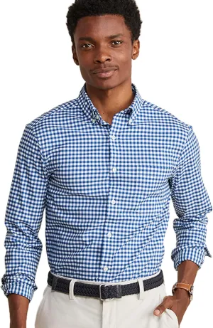vineyard vines Men's On-The-go Brrr Gingham Shirt