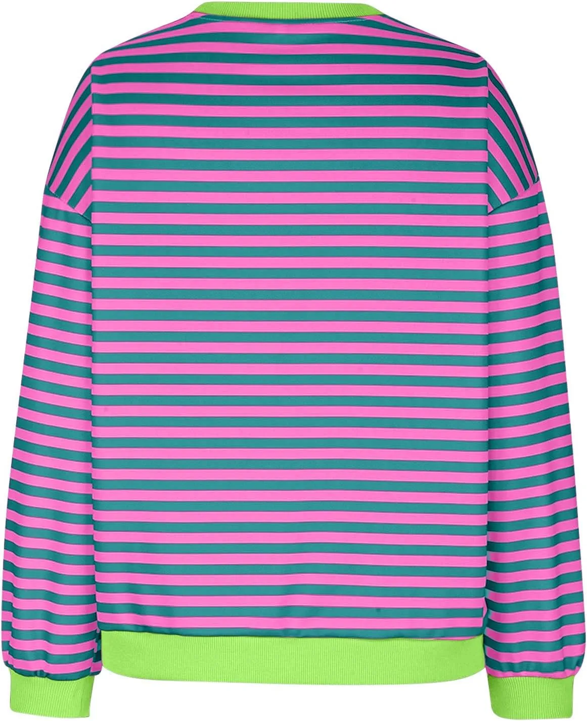 Winter Color Striped Clothes Crew Neck Long Sleeve Sweatshirts Plus Size Comfy Soft Outfits Simple Pullover