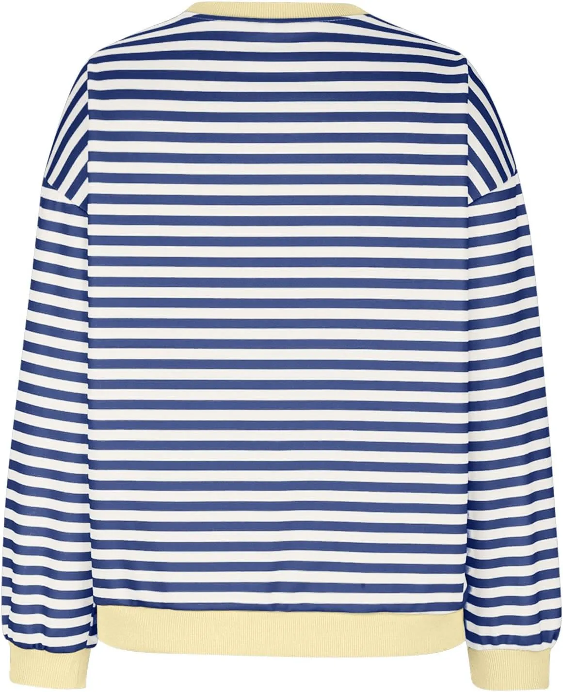 Winter Color Striped Clothes Crew Neck Long Sleeve Sweatshirts Plus Size Comfy Soft Outfits Simple Pullover
