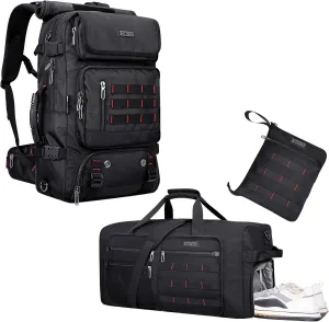 WITZMAN Carry on Travel Backpack for Men Airline Approved Convertible Nylon Duffle Backpack Luggage Bag and Foldable Lightweight Packable Duffel Bag with Shoes Compartment Overnight Bag
