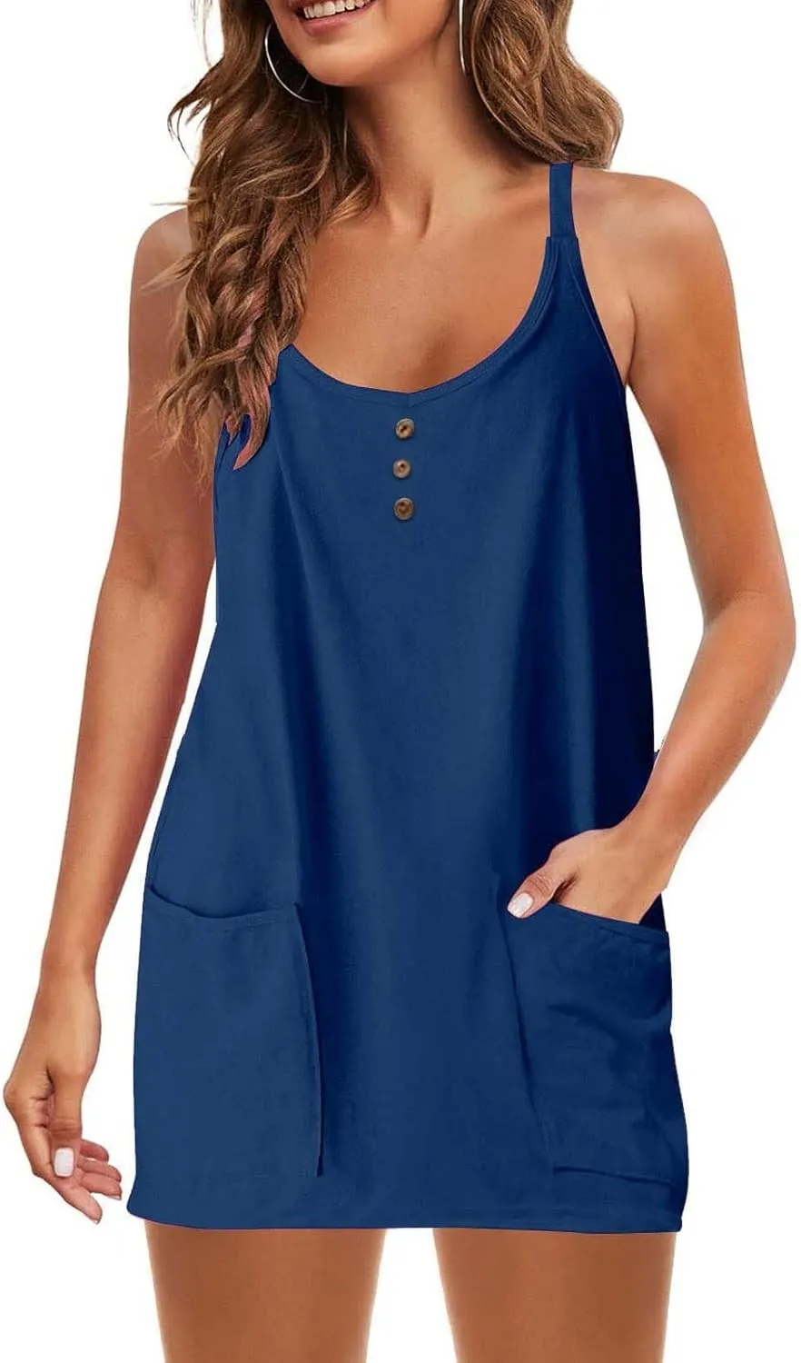 Women Athletic Dress Summer Tennis Workout Active Sports Mini Romper Dress Built in Shorts Travel Vacation Clothes