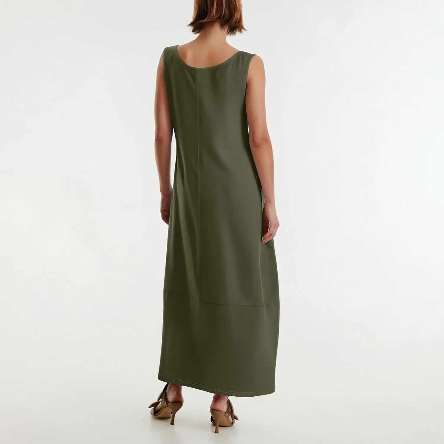 Women Dresses Casual Scoop Neck Maxi Dress Sleeveless Beach Vacation Tank Dress Flowy 2025 Summer Loose Sundress