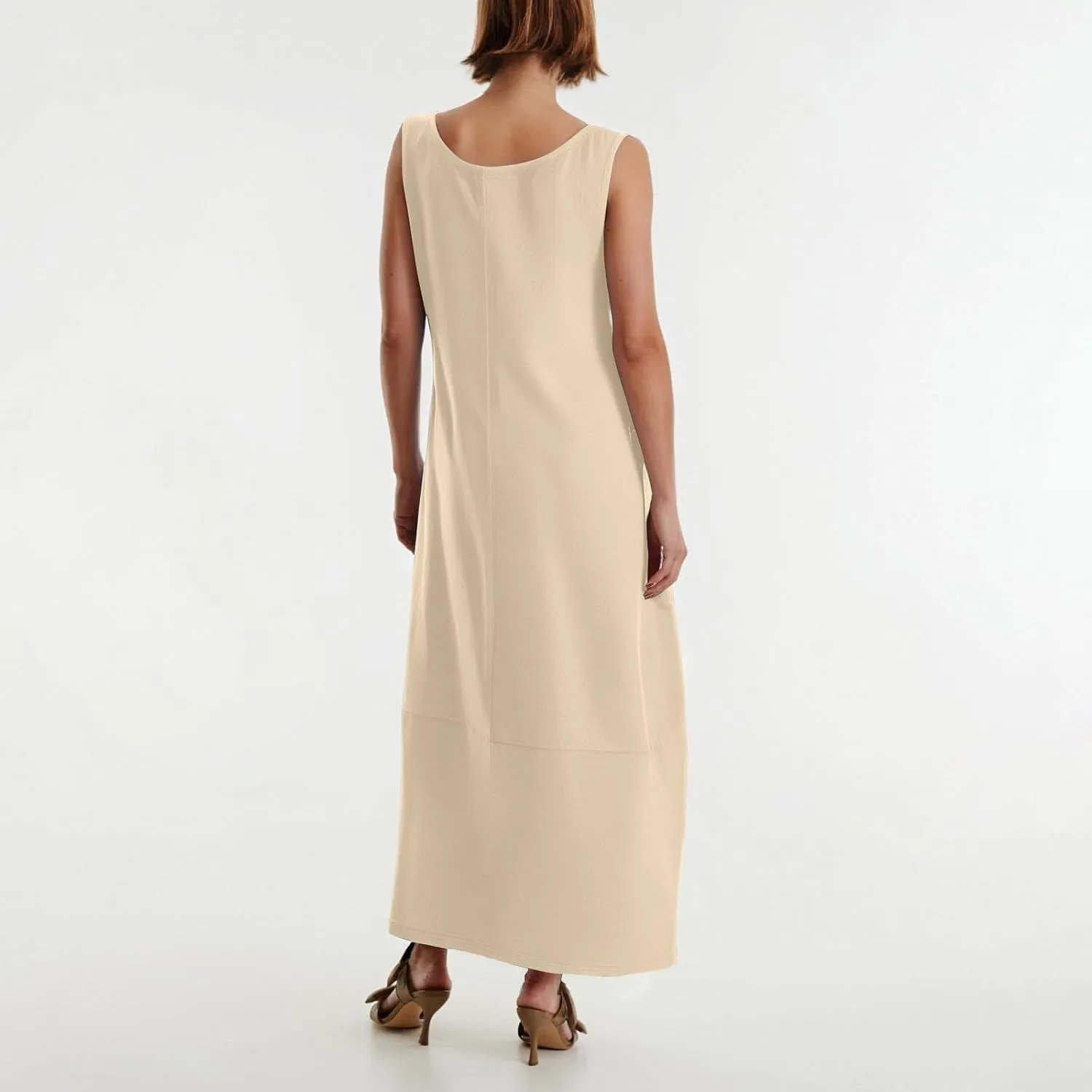 Women Dresses Sleeveless Beach Vacation Maxi Dress Scoop Neck Casual Sundress Loose 2025 Summer Flowy Tank Dress