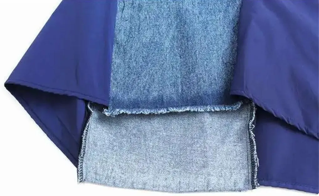 Women Y2K Denim Skirt Personality Design Mid Length Skirt High Waist Loose Fit Ruffle Hem Street Style