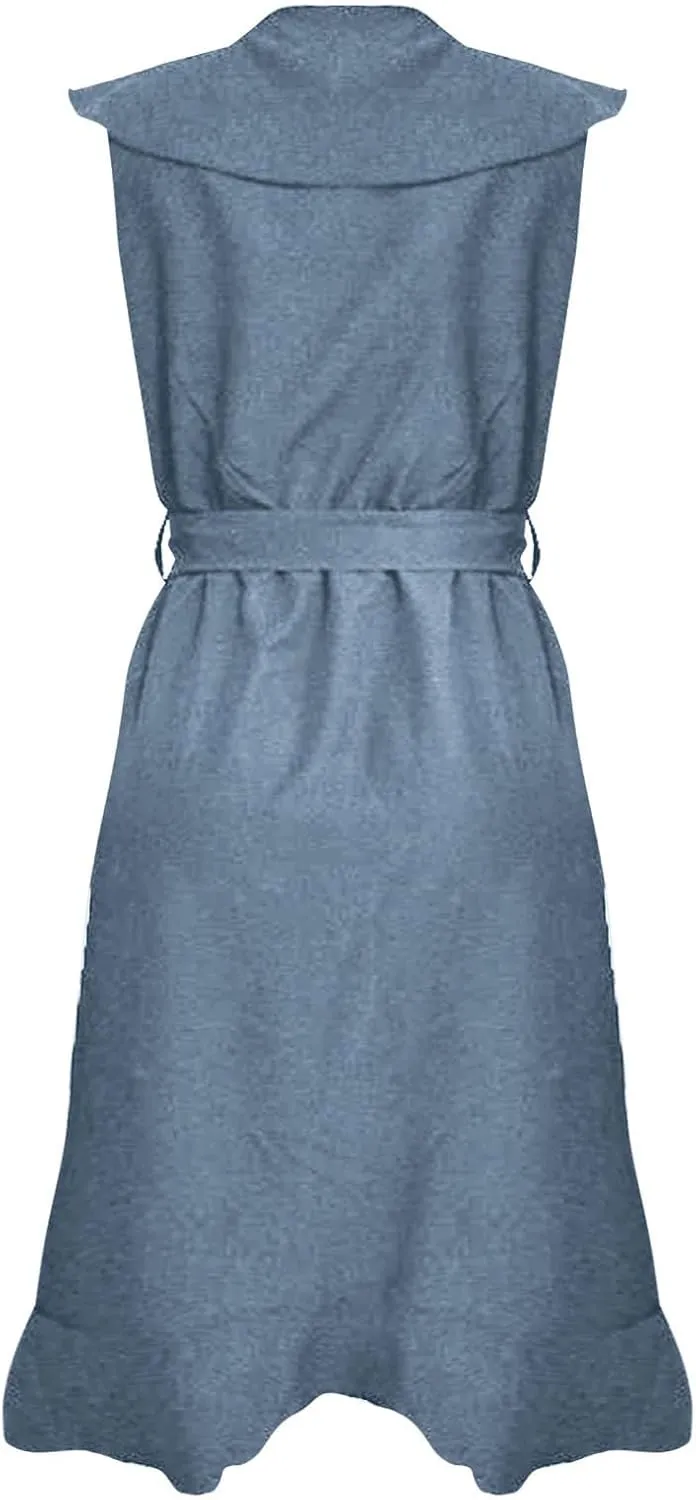 Women's 2025 Summer Wrap Midi Dress Casual Boho Deep V Neck Short Sleeve Ruffle Hem Split Beach Elegance Long Dresses