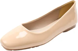 Women's Ballet Flats Pointed-Toe Microfiber Leather Slip-on Dress Pumps Shoes