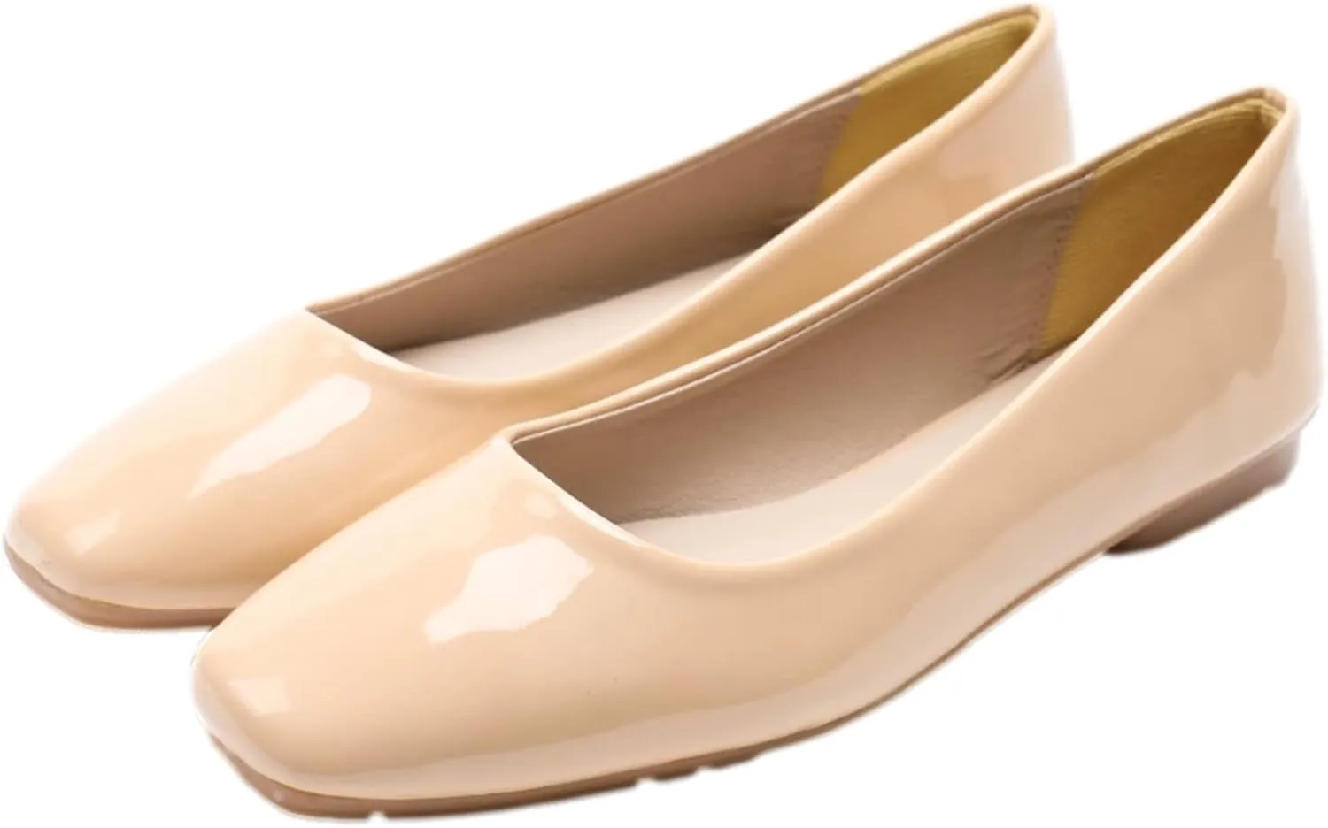 Women's Ballet Flats Pointed-Toe Microfiber Leather Slip-on Dress Pumps Shoes