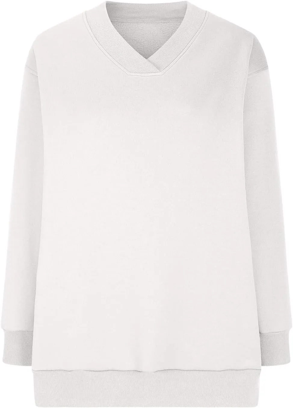 Women's Cute Oversized Hoodies,Casual V Neck Long Sleeve Fleece Sweatshirts Pullover Sweaters, Cute Basic Tops