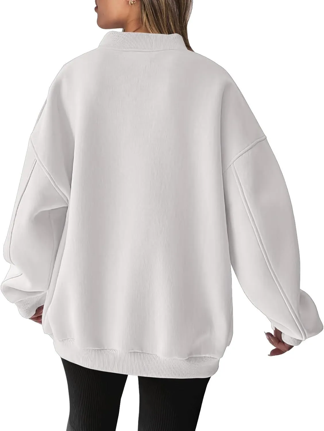 Women's Cute Oversized Hoodies,Casual V Neck Long Sleeve Fleece Sweatshirts Pullover Sweaters, Cute Basic Tops