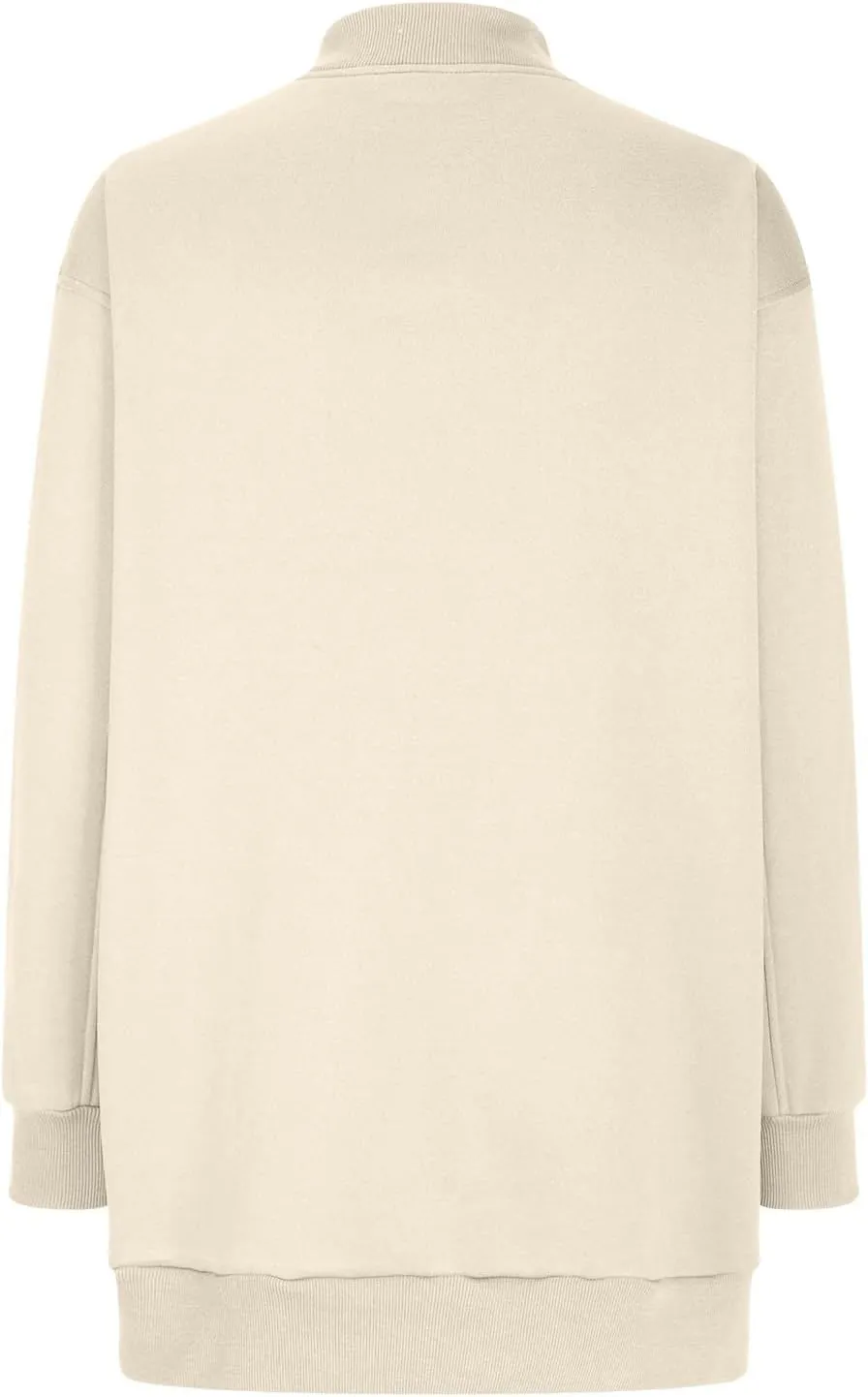 Women's Cute Oversized Hoodies,Casual V Neck Long Sleeve Fleece Sweatshirts Pullover Sweaters, Cute Basic Tops
