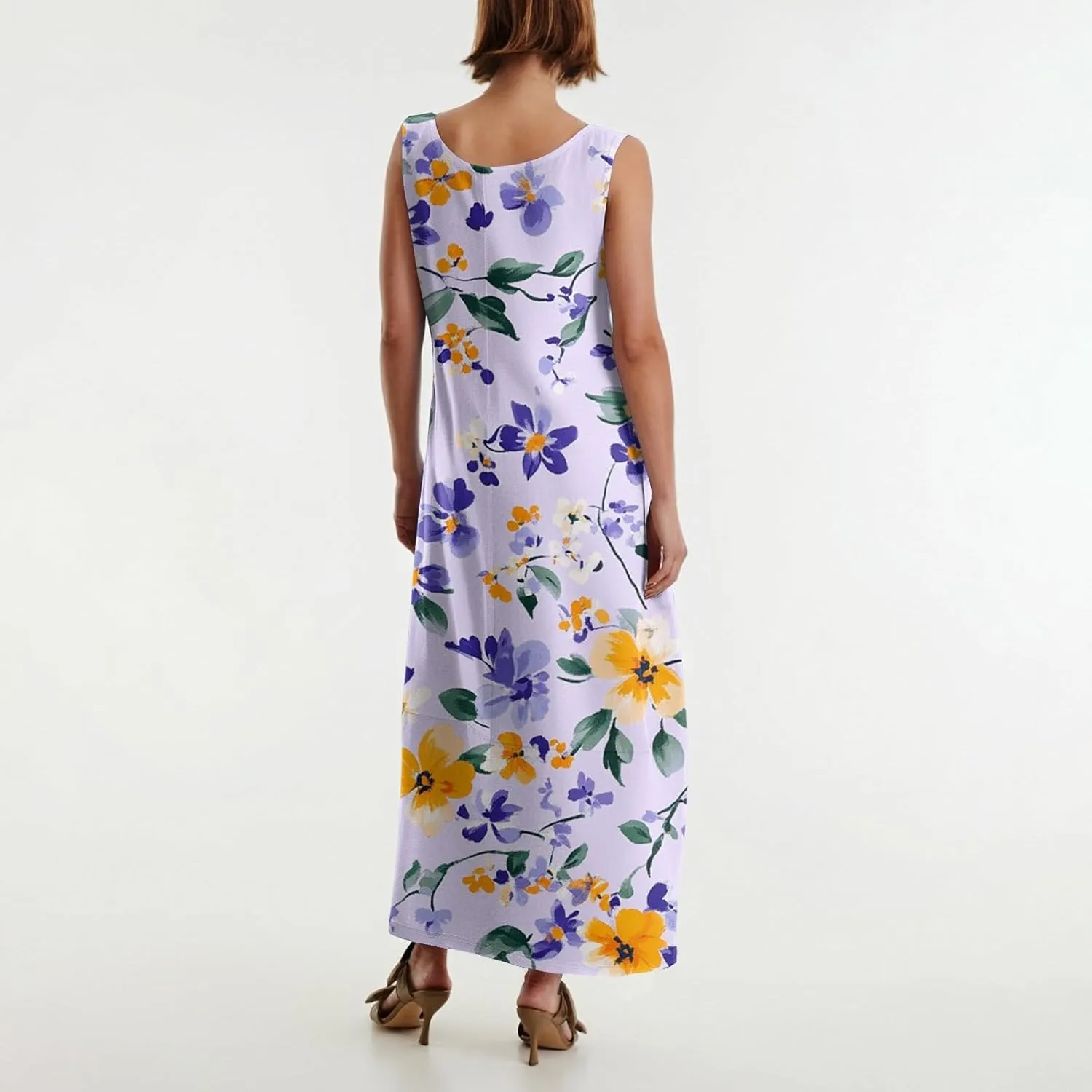 Women's Dresses Casual Loose Sundress Beach Vacation Scoop Neck Tank Dress Sleeveless Flowy 2025 Summer Maxi Dress