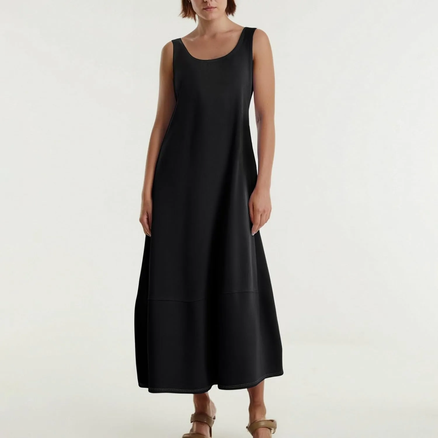 Women's Dresses Casual Loose Sundress Beach Vacation Scoop Neck Tank Dress Sleeveless Flowy 2025 Summer Maxi Dress