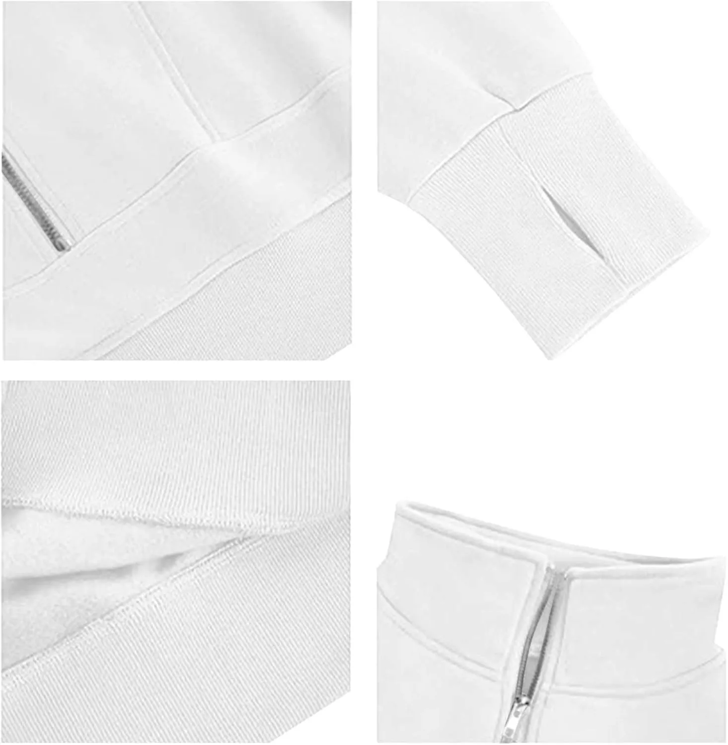 Women's Half Zipper Cropped Sweatshirts Hoodies,Casual V Neck Long Sleeve Pullover Tunic Comfy Basic Tops