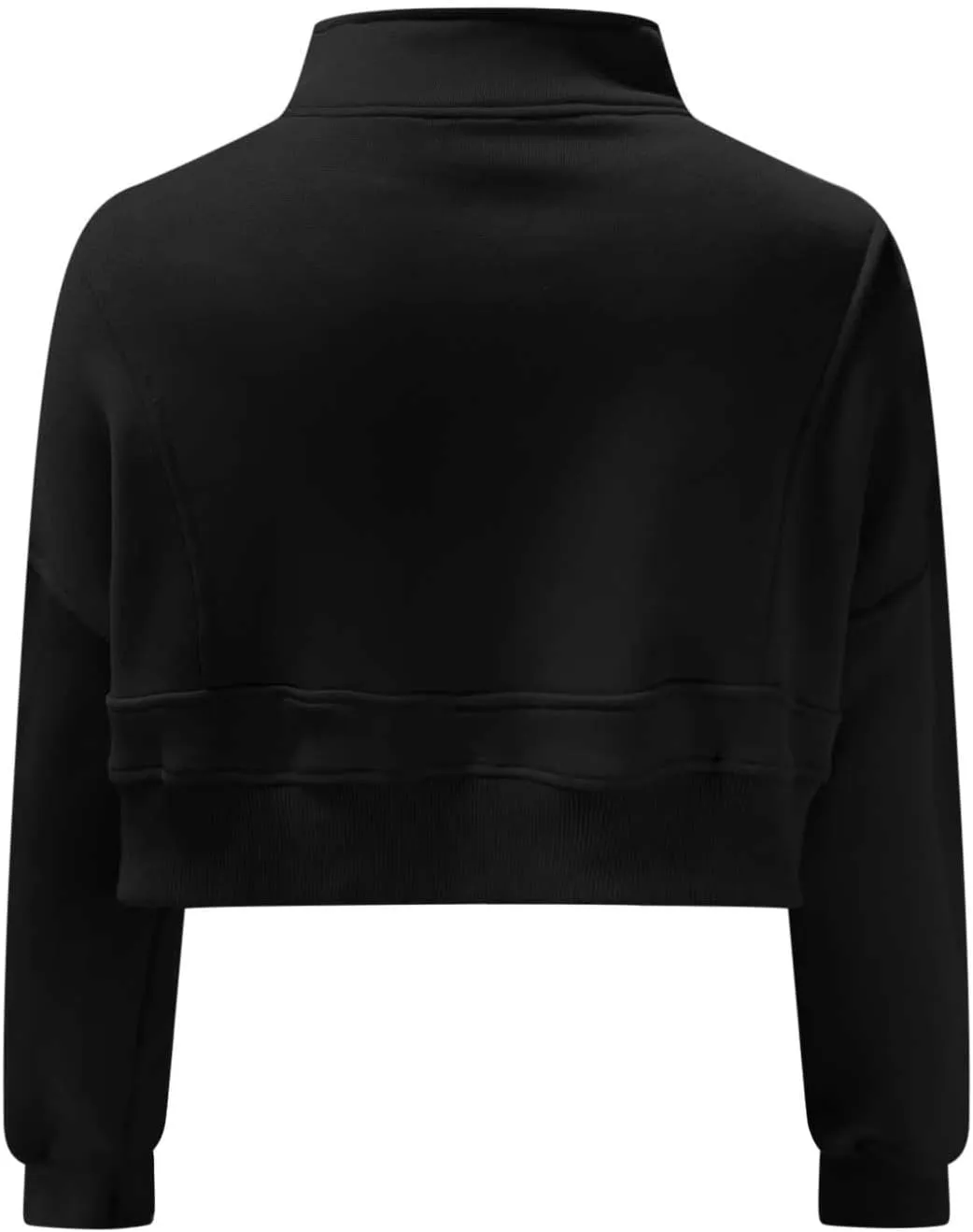 Women's Half Zipper Cropped Sweatshirts Hoodies,Casual V Neck Long Sleeve Pullover Tunic Comfy Basic Tops