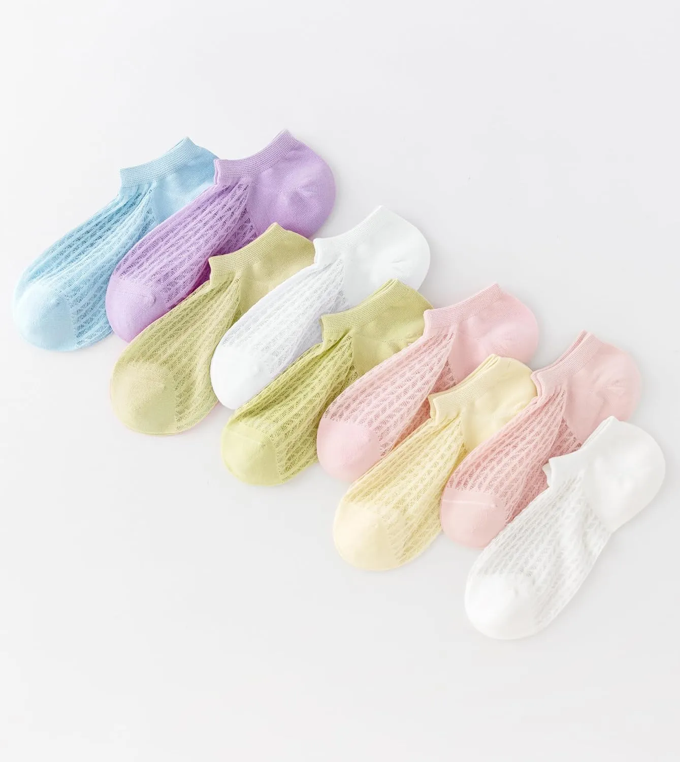 Women's Leaf Mesh No-Show Sheer Socks 6-Pack, Low-Cut Invisible Sock for Shoe Size 5-8