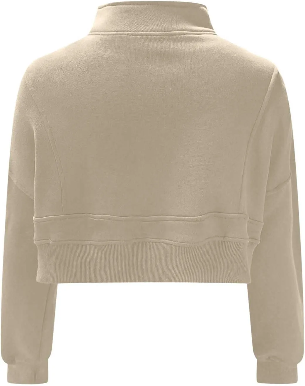 Womens Oversized Half Zipper Cropped Hoodies Sweatshirts Pullover,Long Sleeve V Neck Casual Lucky Tunic Comfy Tops