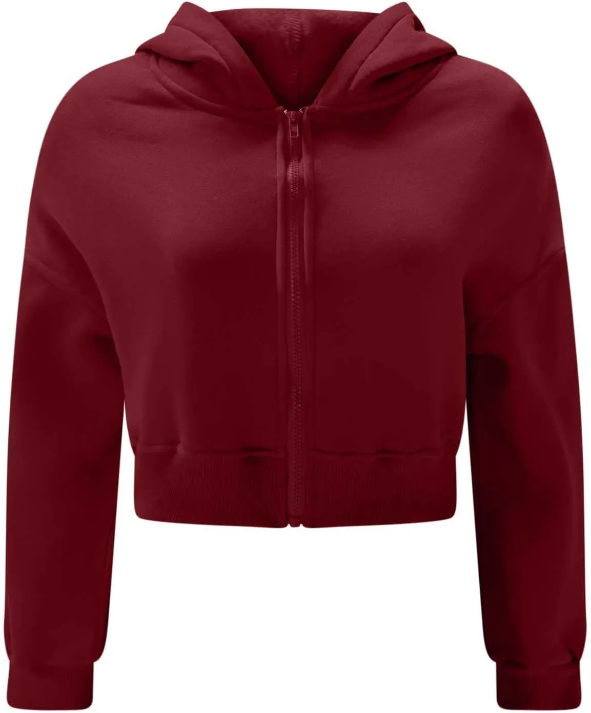 Womens Oversized Half Zipper Cropped Hoodies Sweatshirts Pullover,Long Sleeve V Neck Casual Lucky Tunic Comfy Tops