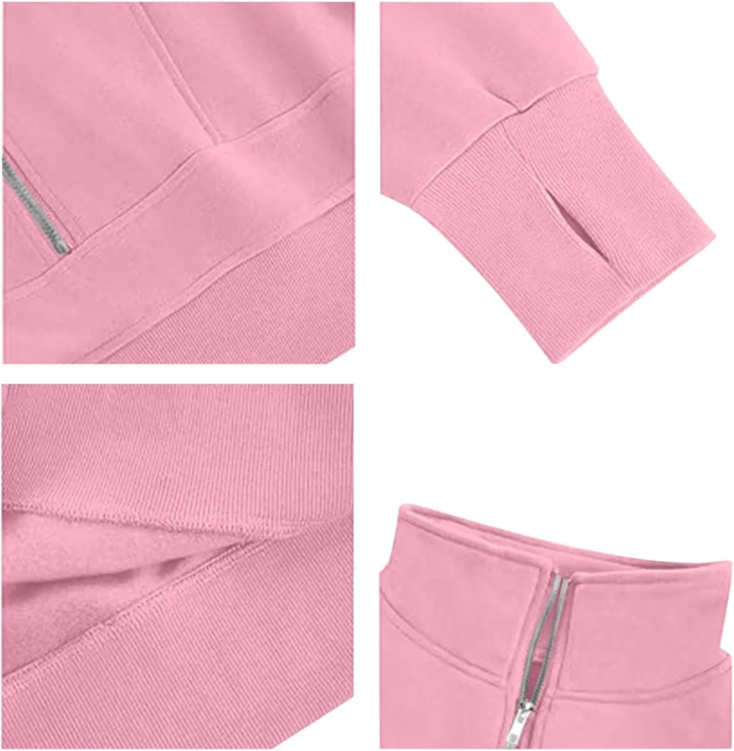 Womens Oversized Half Zipper Cropped Hoodies Sweatshirts Pullover,Long Sleeve V Neck Casual Lucky Tunic Comfy Tops