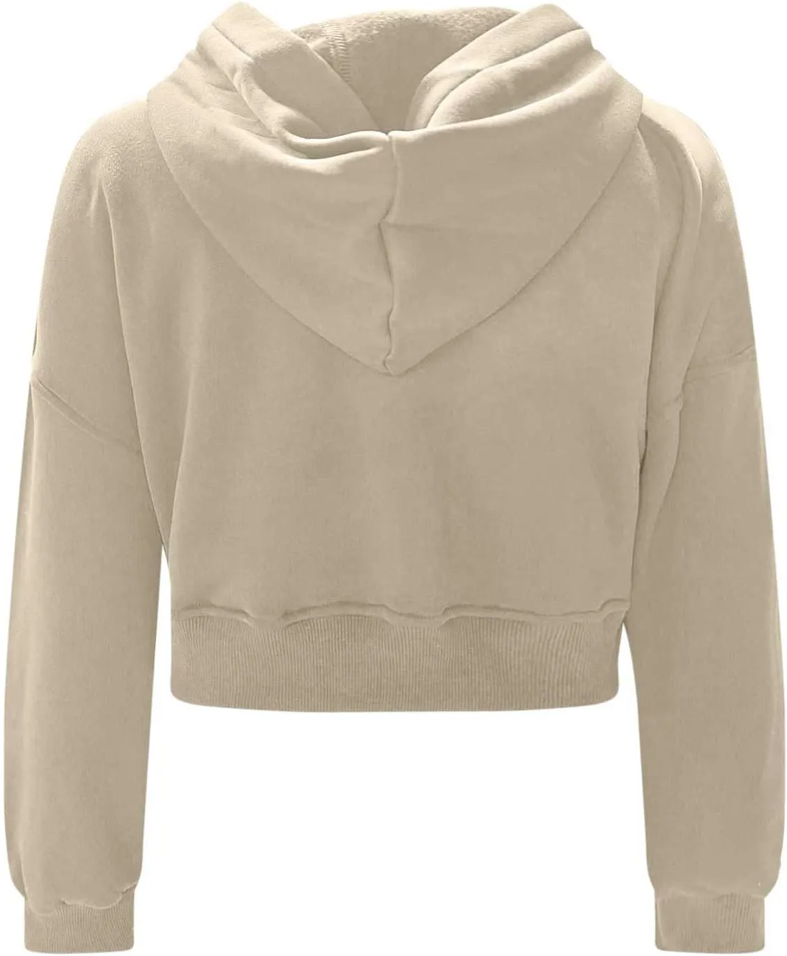 Womens Oversized Half Zipper Cropped Hoodies Sweatshirts Pullover,Long Sleeve V Neck Casual Lucky Tunic Comfy Tops