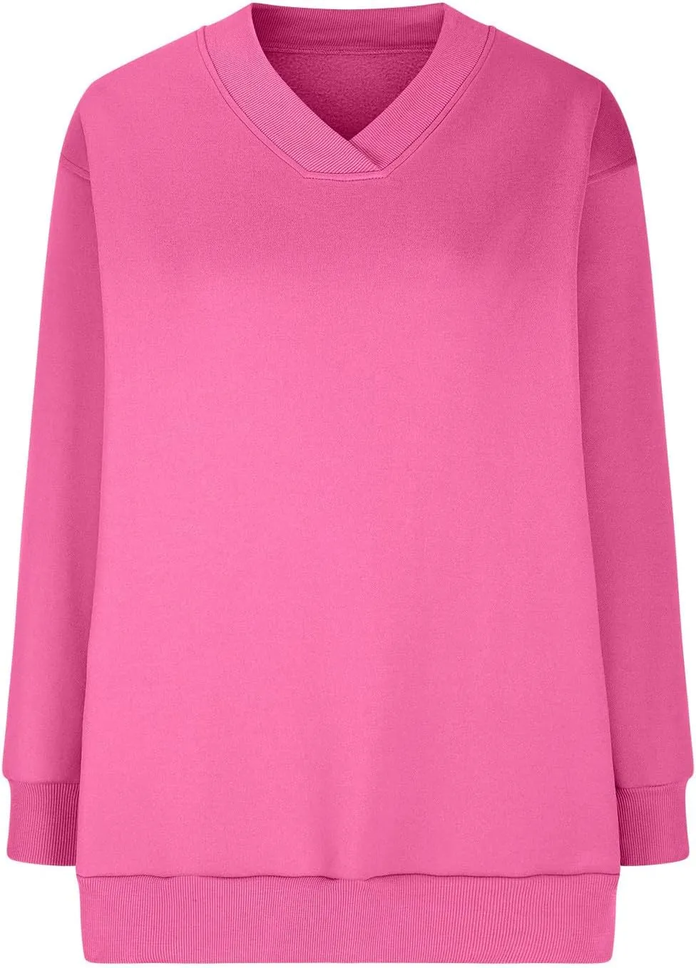 Women's Oversized Hoodies Sweatshirt,Casual V Neck Long Sleeve Pullover Tunic Comfy Basic Tops, Comfy Sweaters