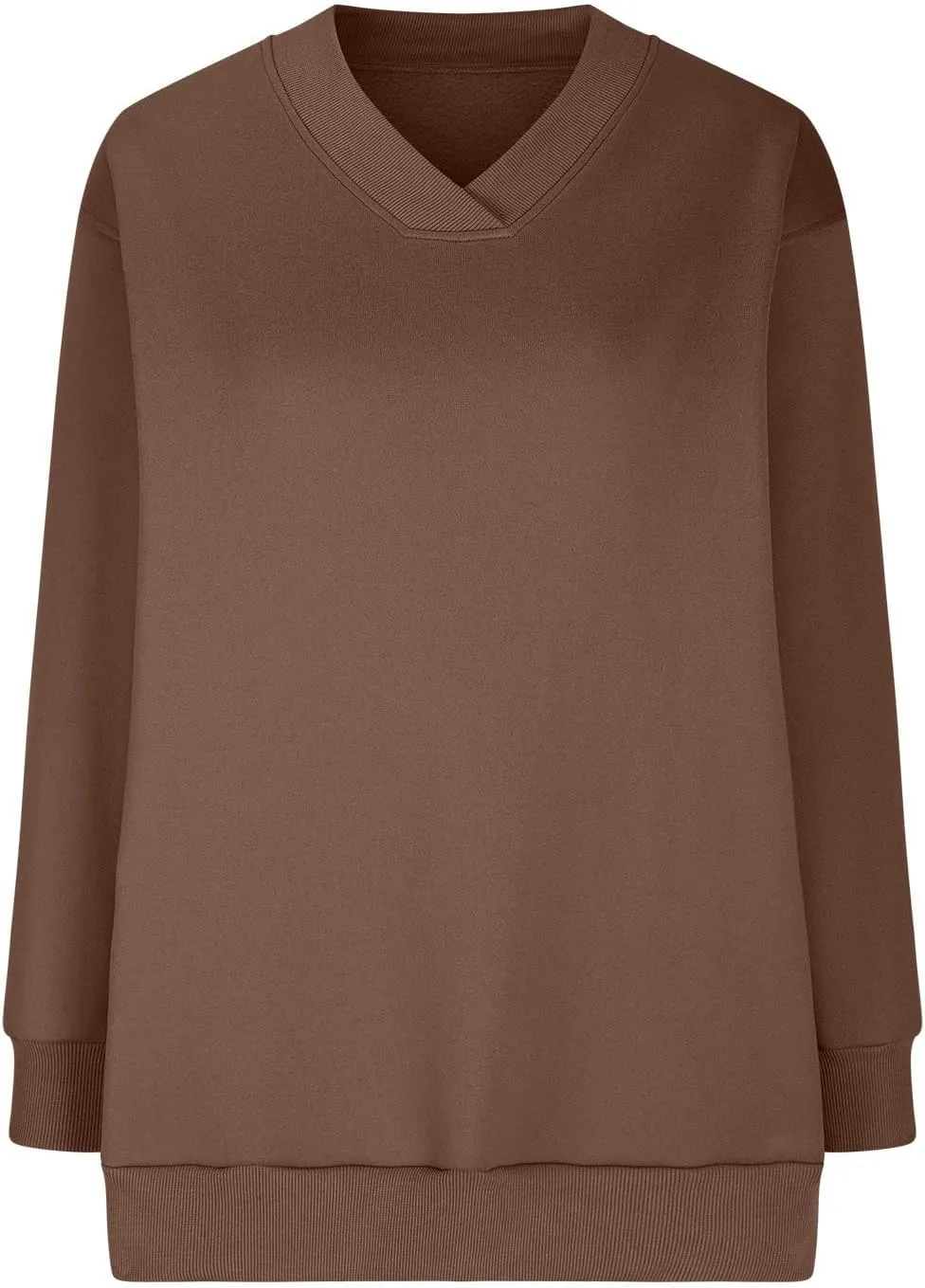 Women's Oversized Hoodies Sweatshirt,Casual V Neck Long Sleeve Pullover Tunic Comfy Basic Tops, Comfy Sweaters