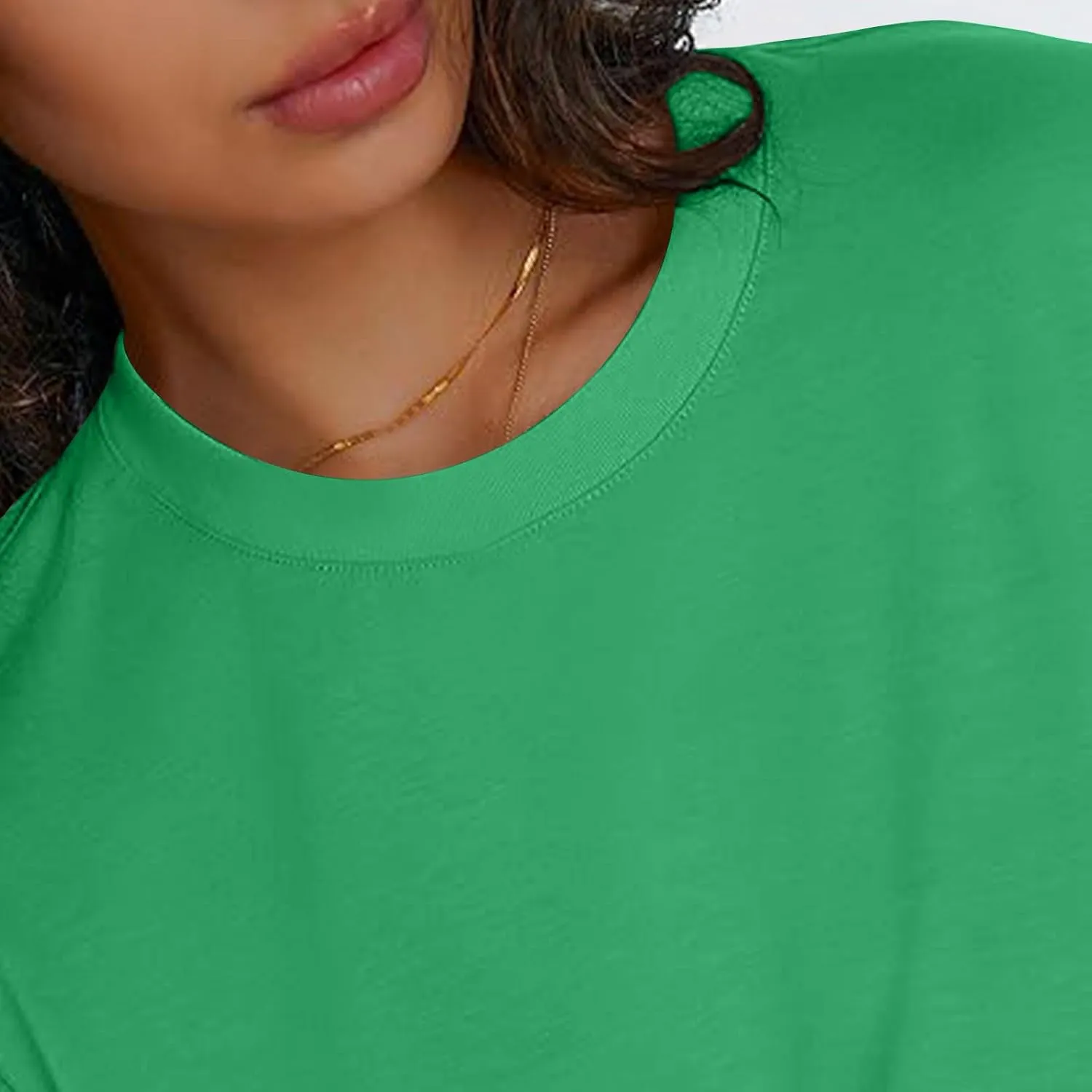 Womens Oversized Long Sleeve T Shirts Basic Crewneck Tee Fall Tops Solid Comfortable Workout Fashion Casual Clothes