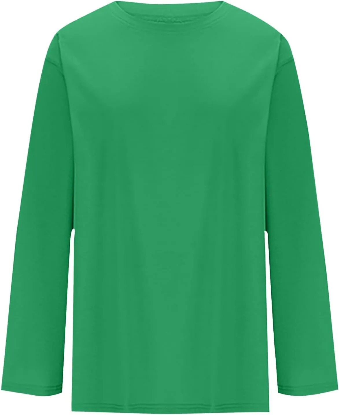 Womens Oversized Long Sleeve T Shirts Basic Crewneck Tee Fall Tops Solid Comfortable Workout Fashion Casual Clothes