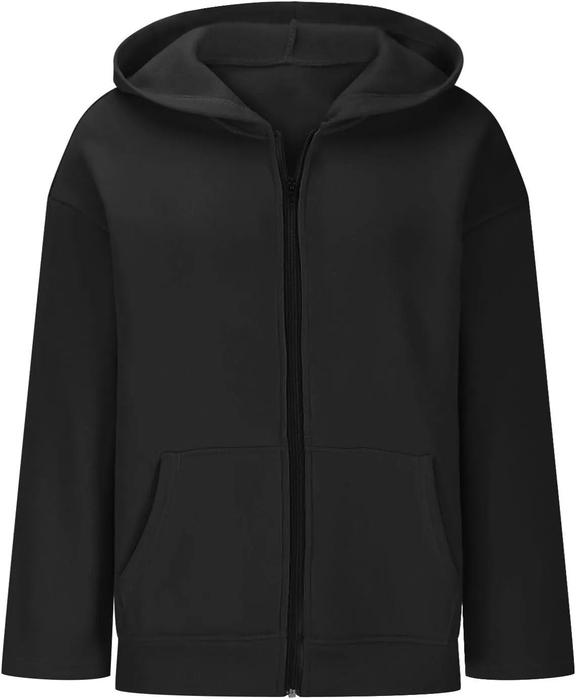 Women's Oversized Zipper V-Neck Hoodies Sweatshirt,Casual Fashion Long Sleeve Pullover Tunic Comfy Basic Tops