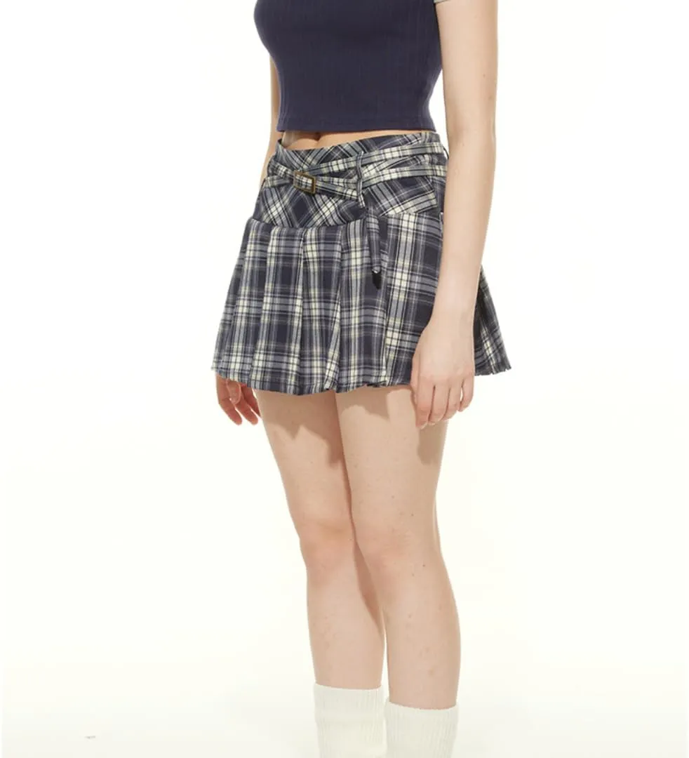 Women's Plaid High Waist Pleated A-Line Uniform Mini Skirt Y2K Preppy Shorts Skort Coquette Going Out A-line Clothing