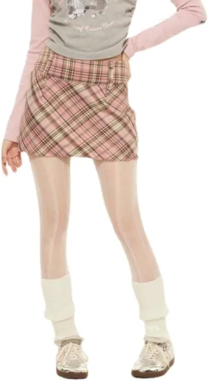 Women's Plaid High Waist Pleated A-Line Uniform Mini Skirt Y2K Preppy Shorts Skort Coquette Going Out Punk Clothing