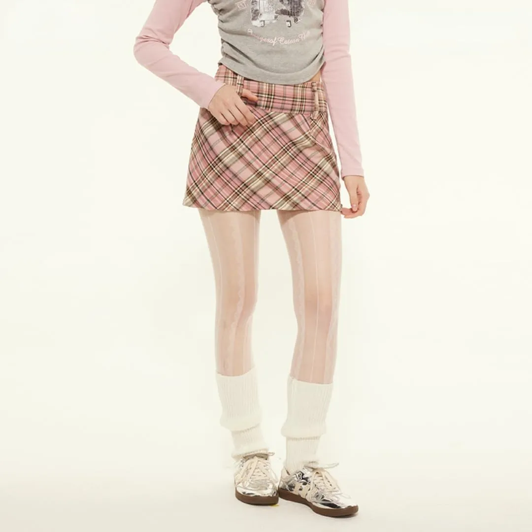 Women's Plaid High Waist Pleated A-Line Uniform Mini Skirt Y2K Preppy Shorts Skort Coquette Going Out Punk Clothing