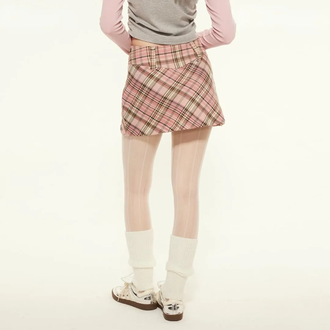 Women's Plaid High Waist Pleated A-Line Uniform Mini Skirt Y2K Preppy Shorts Skort Coquette Going Out Punk Clothing