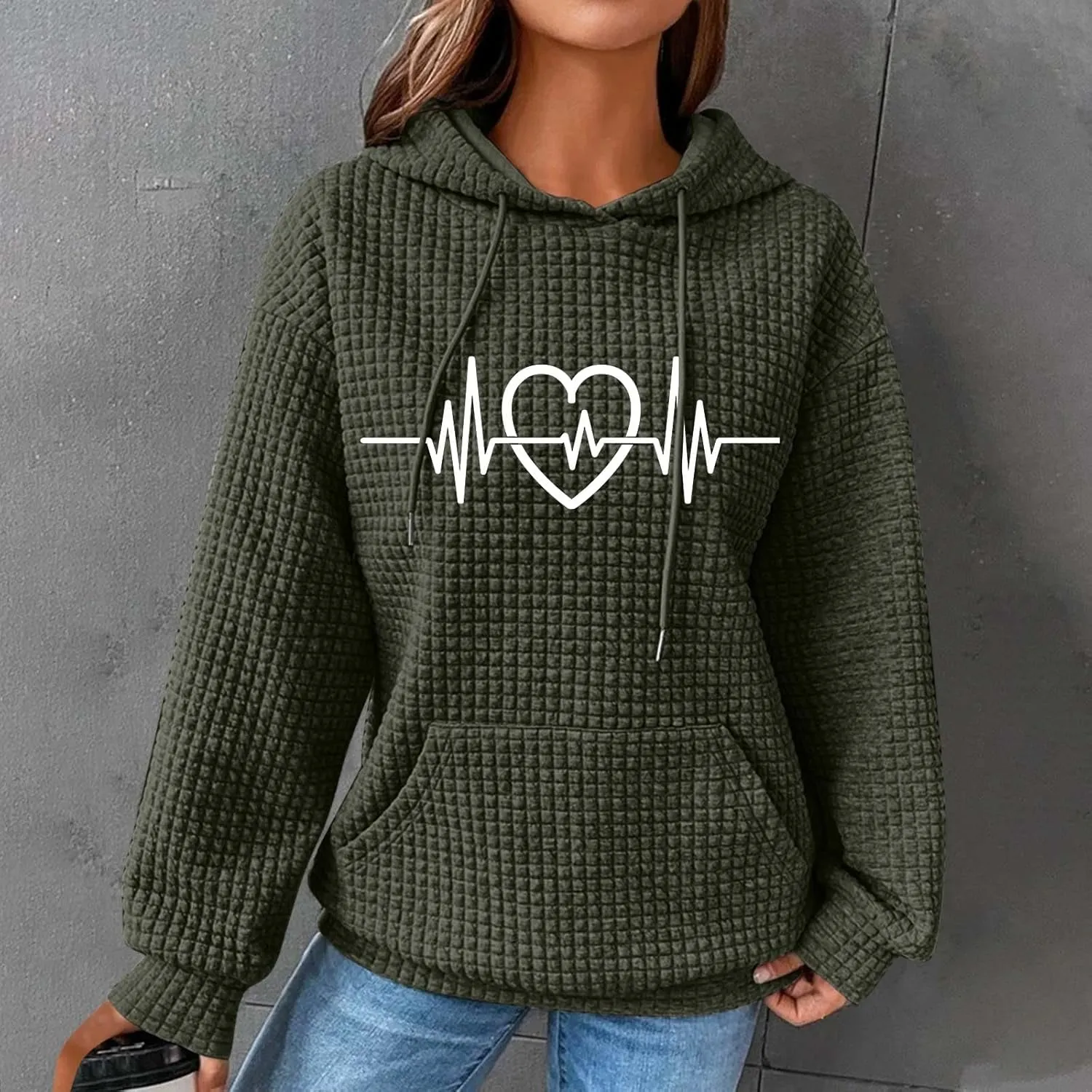 Women's Printed Oversized Hoodies,Casual Crew Neck Long Sleeve Sweatshirts Pullover Teen Girls Cute Tops