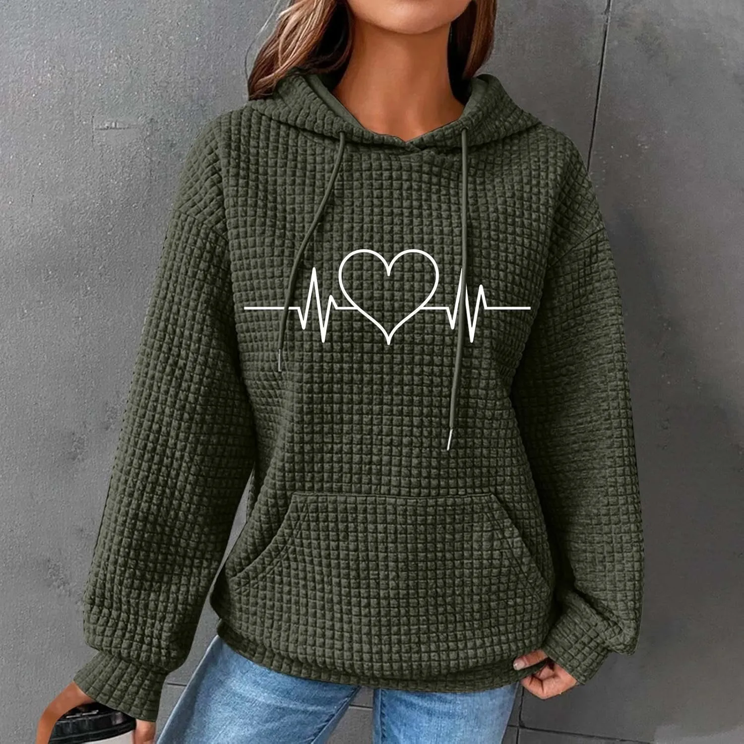 Women's Printed Oversized Hoodies,Casual Crew Neck Long Sleeve Sweatshirts Pullover Teen Girls Cute Tops
