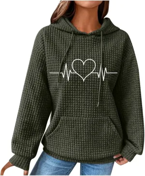 Women's Printed Oversized Hoodies,Casual Crew Neck Long Sleeve Sweatshirts Pullover Teen Girls Cute Tops