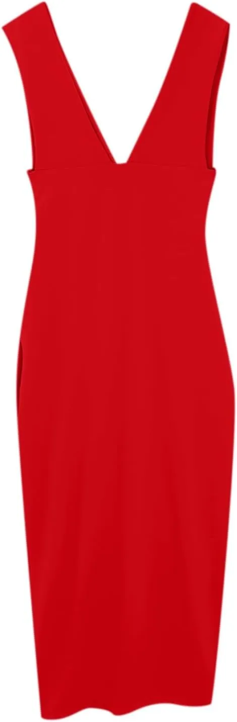 Women's Sexy Sleeveless Halter Deep V Neck Side Waist Cutout Backless Bodycon High Slit Maxi Long Dress Summer Dress