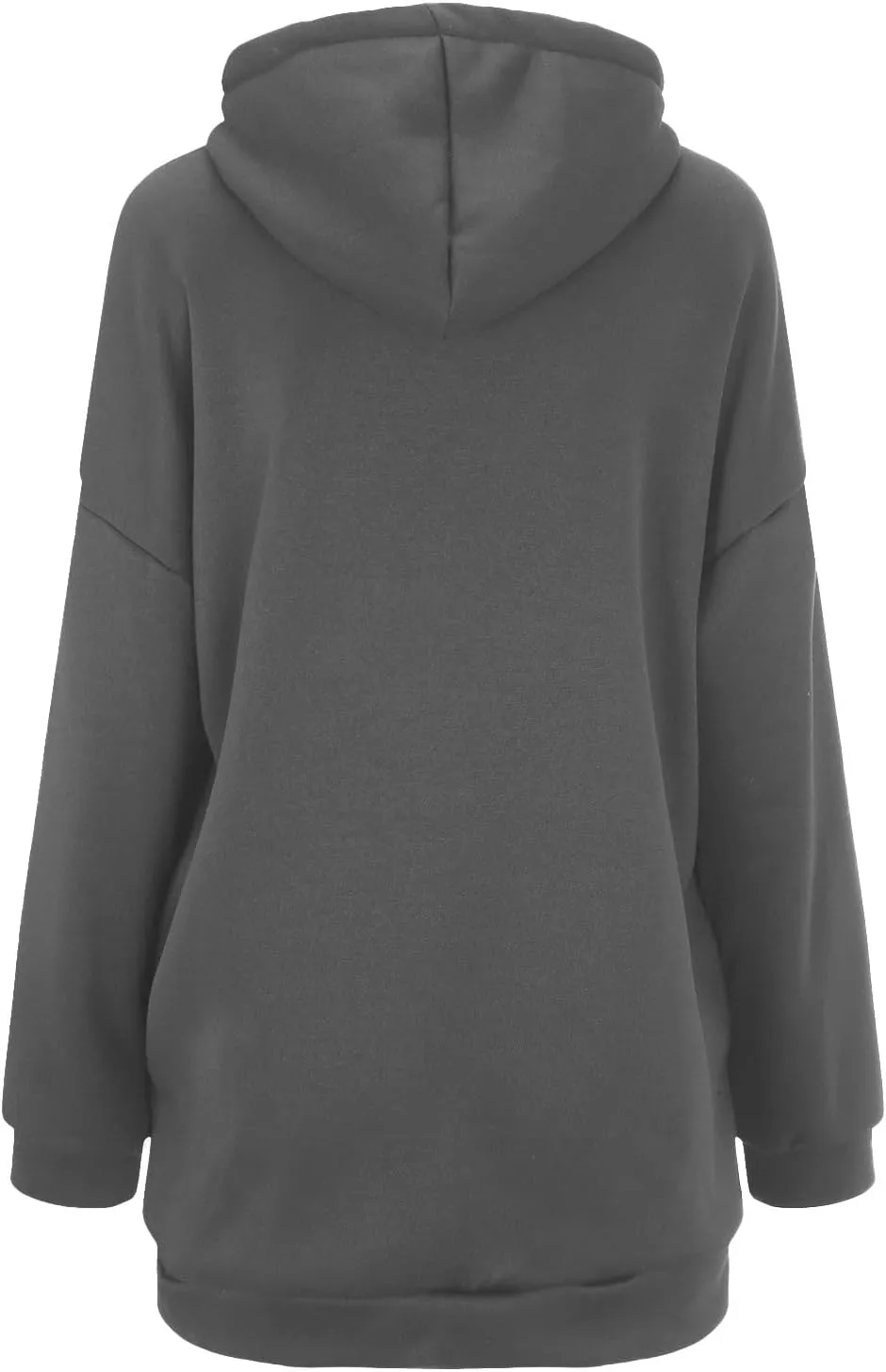 Womens Solid Color Street Style Hooded Long Zipper Sweatshirt With Fleece All Sweatshirt