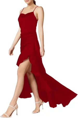 Women's Summer Bodycon Maxi Dress Spaghetti Strap Sleeveless Ruffle Mermaid Cocktail Formal Wedding Guest Long Dresses