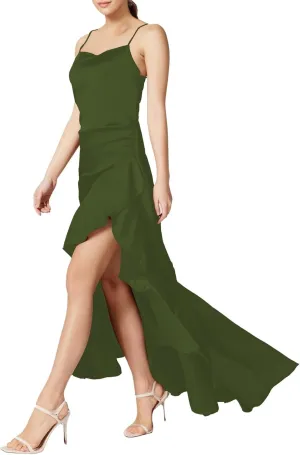 Women's Summer Bodycon Maxi Dress Spaghetti Strap Sleeveless Ruffle Mermaid Cocktail Formal Wedding Guest Long Dresses
