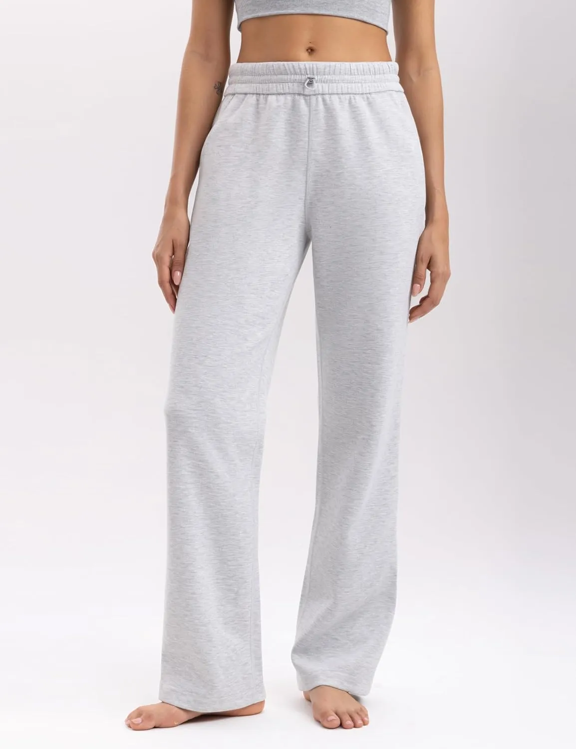 Women's Sweatpants with Pockets Elastic High Waisted Joggers Casual Straight Leg Drawstring Athletic Pants 31''