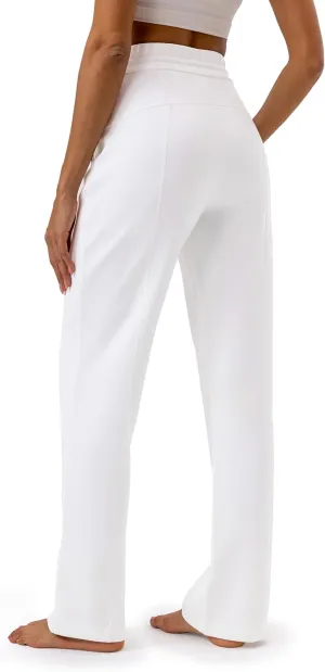 Women's Sweatpants with Pockets Elastic High Waisted Joggers Casual Straight Leg Drawstring Athletic Pants 31''
