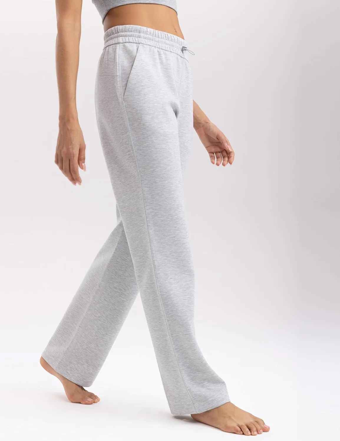 Women's Sweatpants with Pockets Elastic High Waisted Joggers Casual Straight Leg Drawstring Athletic Pants 31''