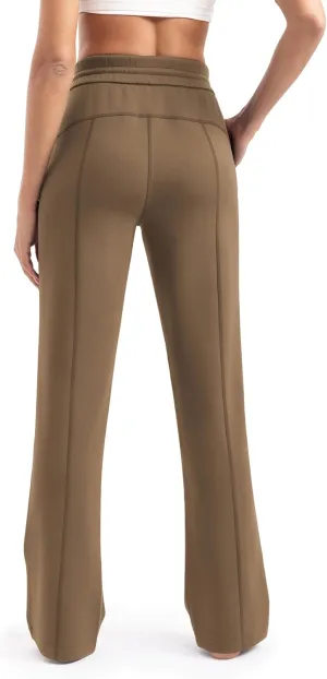 Women's Sweatpants with Pockets Elastic High Waisted Joggers Casual Straight Leg Drawstring Athletic Pants 31''