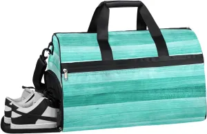 Wood Pattern Sports Gym Bag with Wet Pocket & Shoes Compartment Waterproof Workout Duffel Bag for Women and Men Weekender Overnight Duffle Bag Travel Carry-on Tote