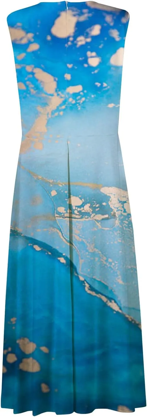 Wrap Dresses for Women 2023 Trendy Sexy V Neck Slim Cold Shoulder Sleeve Maxi Floor Length Watercolor Print Casual Dresses