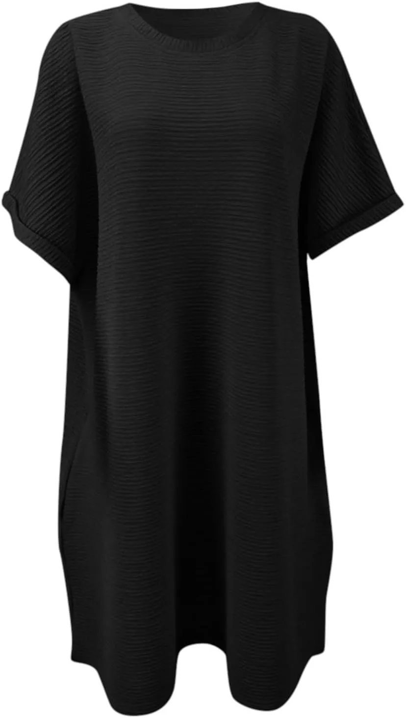 XOWRTE Womens Summer Dresses Fashion 2025 Short Sleeve Spring Mini Dress Casual Beach Vacation Clothes Dresses Cover Up