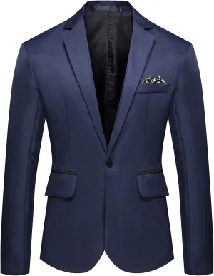 Ymosrh Mens Winter Jackets Men's Casual Business Wedding Long Sleeve Buttons Slim Fit Suit Coat Jacket for Men
